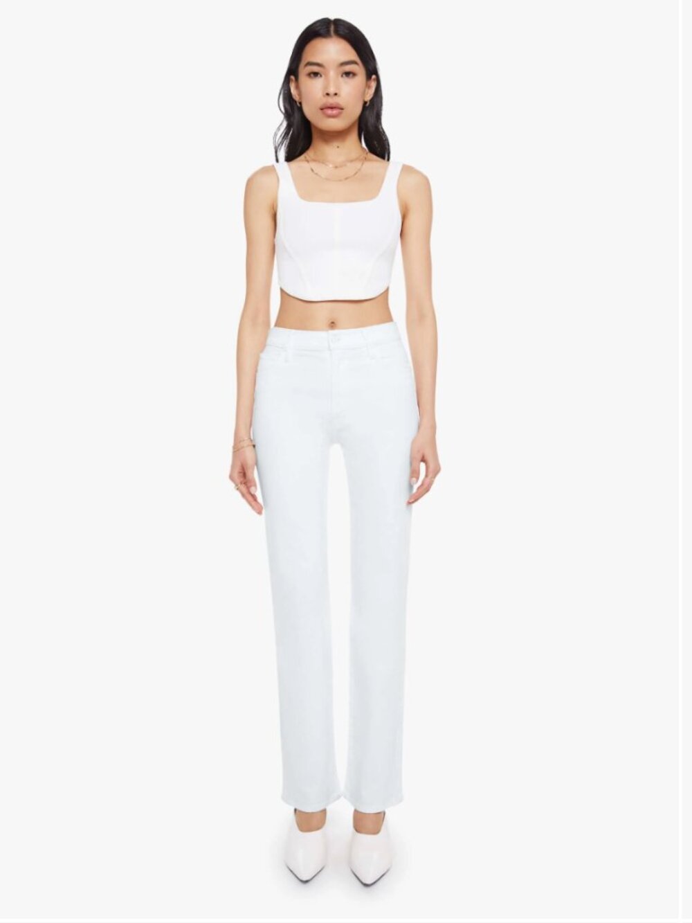 MOTHER DENIM: The Kick It jeans in white